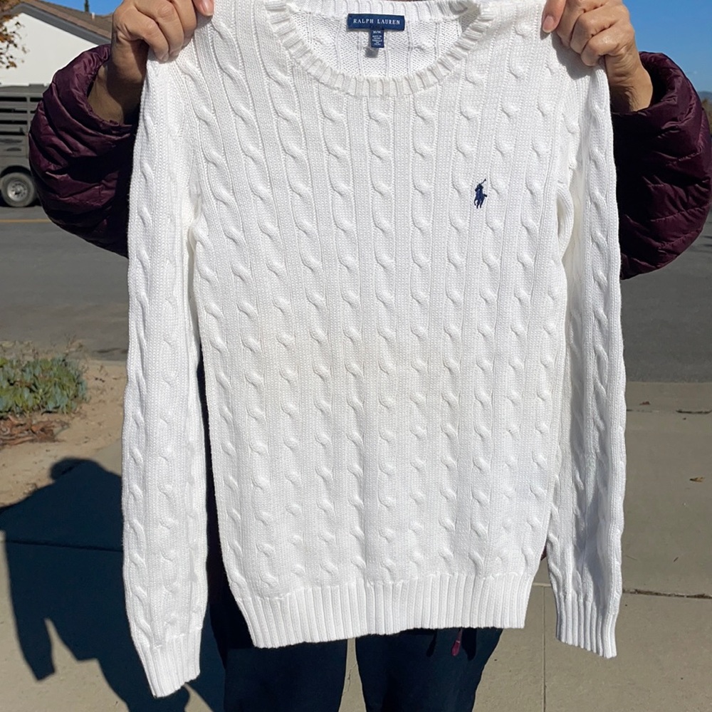 Ralph Lauren White cotton Crew neck sweater